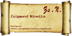 Zsigmond Ninetta névjegykártya